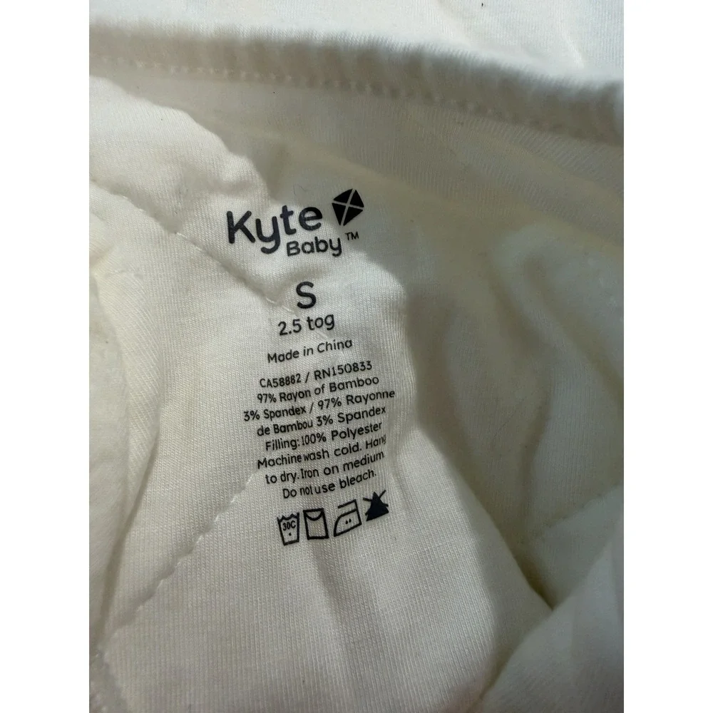 Kyte Baby Sleep Bag Sack Small 2.5 TOG Size White Bamboo Unisex